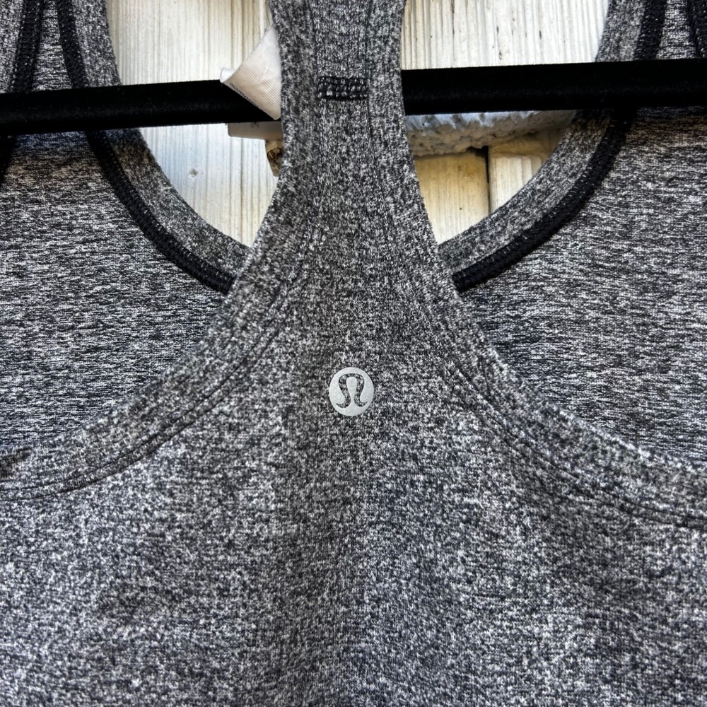 Lululemon Athletica Grey Speckled Racerback Tank Top Women's Size 4 - Picture 8 of 8